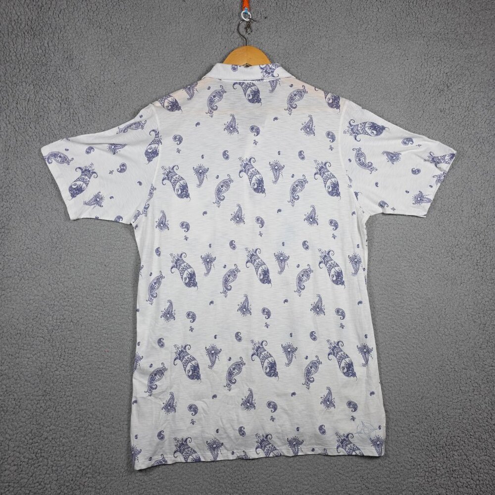 B Draddy Parsons Polo Shirt Mens Medium 100% Organic Pima 4 Button Lightweight - Picture 6 of 9